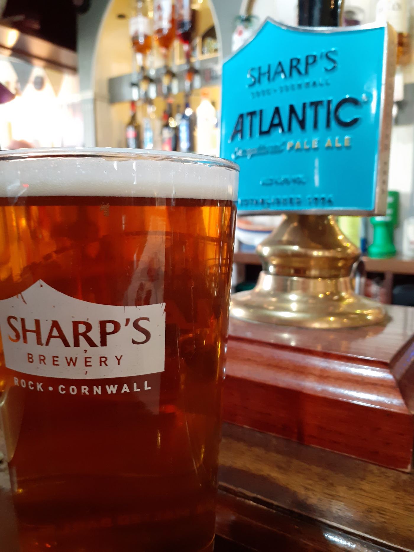 A pint at the bar
